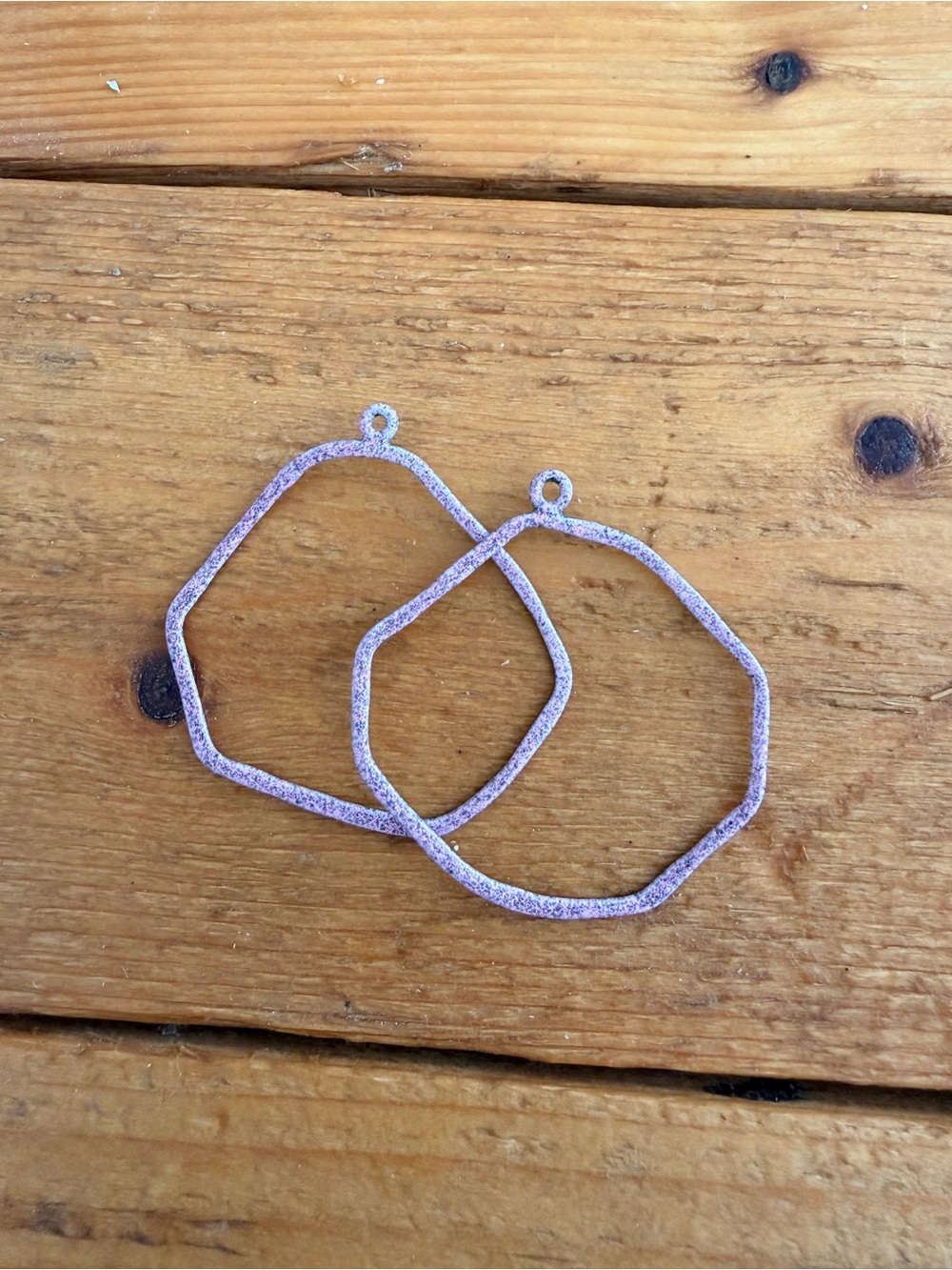 Studio Méthode Pink Metal Geometric Hoop Earring Add-Ons (Quebec Designer)